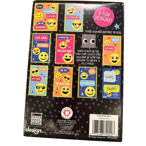 Smiley Face 32 Valentine Cards Google Eye Stickers - Picture 3 of 3